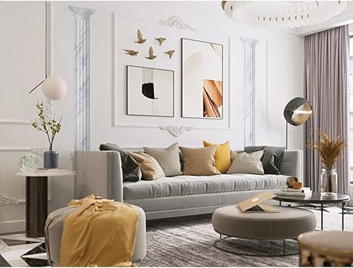 Miniatura 4 de Papel tapiz autoadhesivo de columna romana realista 3D de 11.8 x 94.5 pulgadas para sala de estar, marco de puerta de fondo de TV, 02