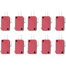 10Pcs Red 3-Pin Micro Switch NONC, 10M Cycle Life, Buttons