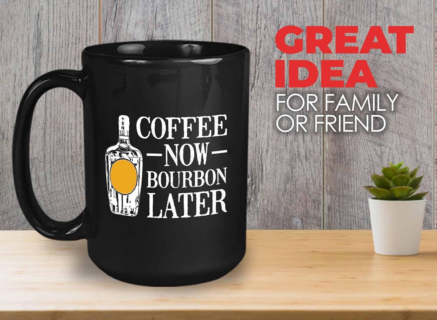Drin Lover Coffee Mug 15oz Black - Coffee Now Later - Drinic Lover Caffeine Lover Vintage Sarcasm Drink Humor Lover Party Houseming Graduation Farewell Party 21st Birthday