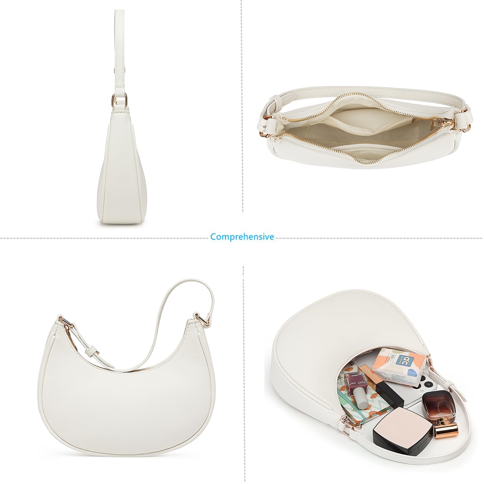 Barabum Borsa a mano da donna con chiusura a cerniera, stile rétro, stile classico