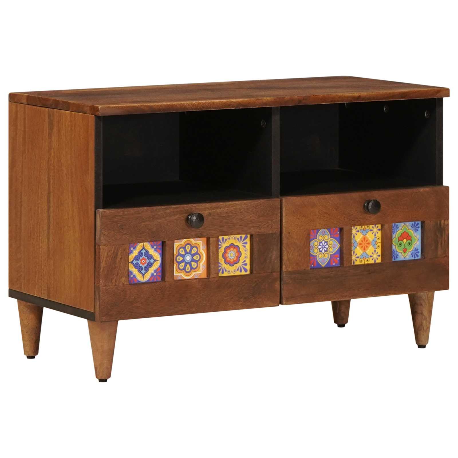 Table basse bois manguier massif marron 80x54 table salon rectangulaire