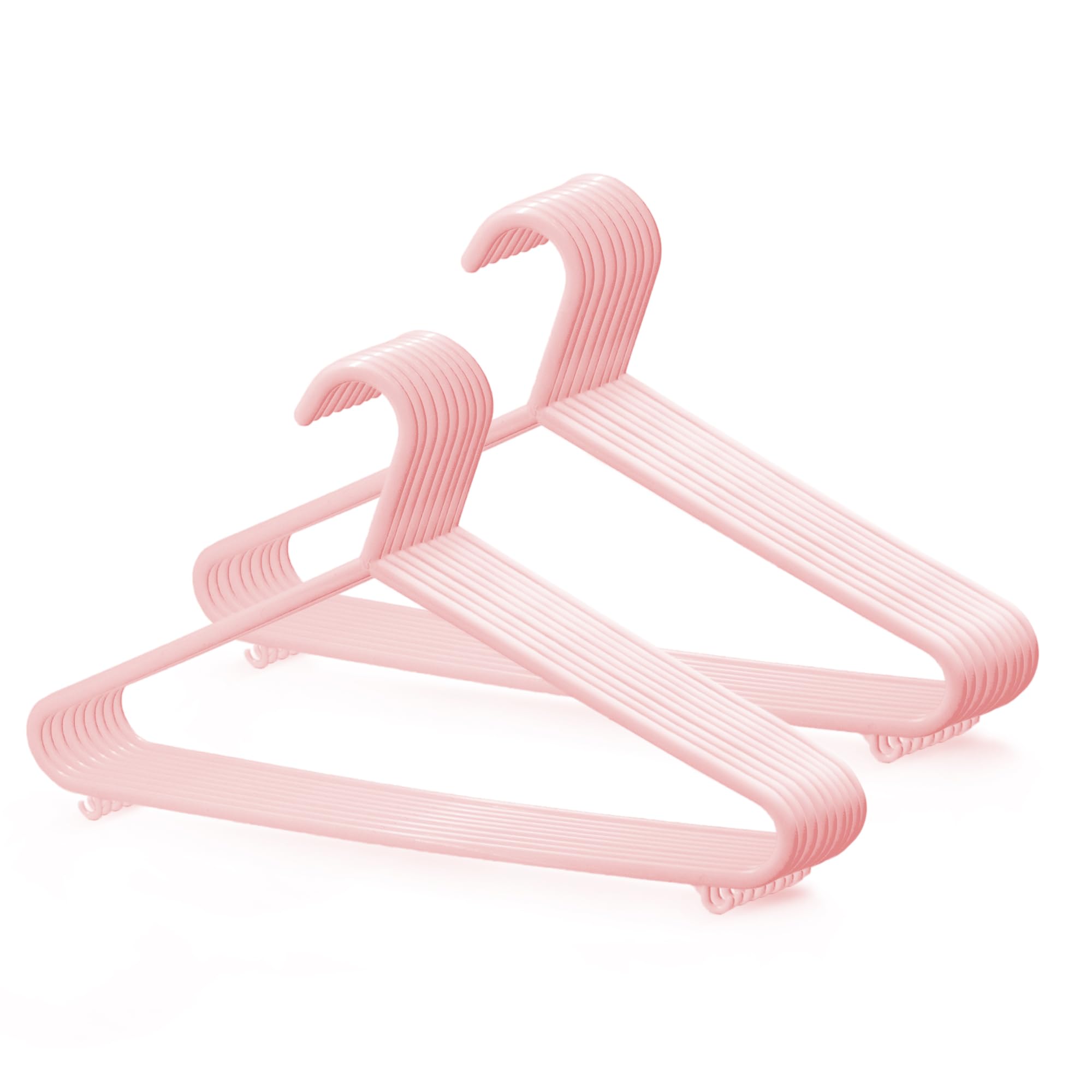 KEPLIN Adult Plastic Coat Hangers - Strong Clothes Hangers for Clothes Rail & Closet, Clothing Hanger with Suit Pants Trouser Bar and Clips, Space Saving
