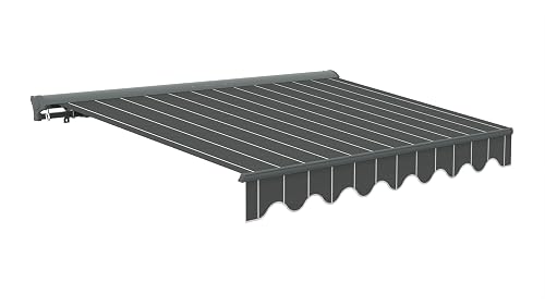 Canopée Store Banne Manuel Semi Coffre Gris et Blanc 4