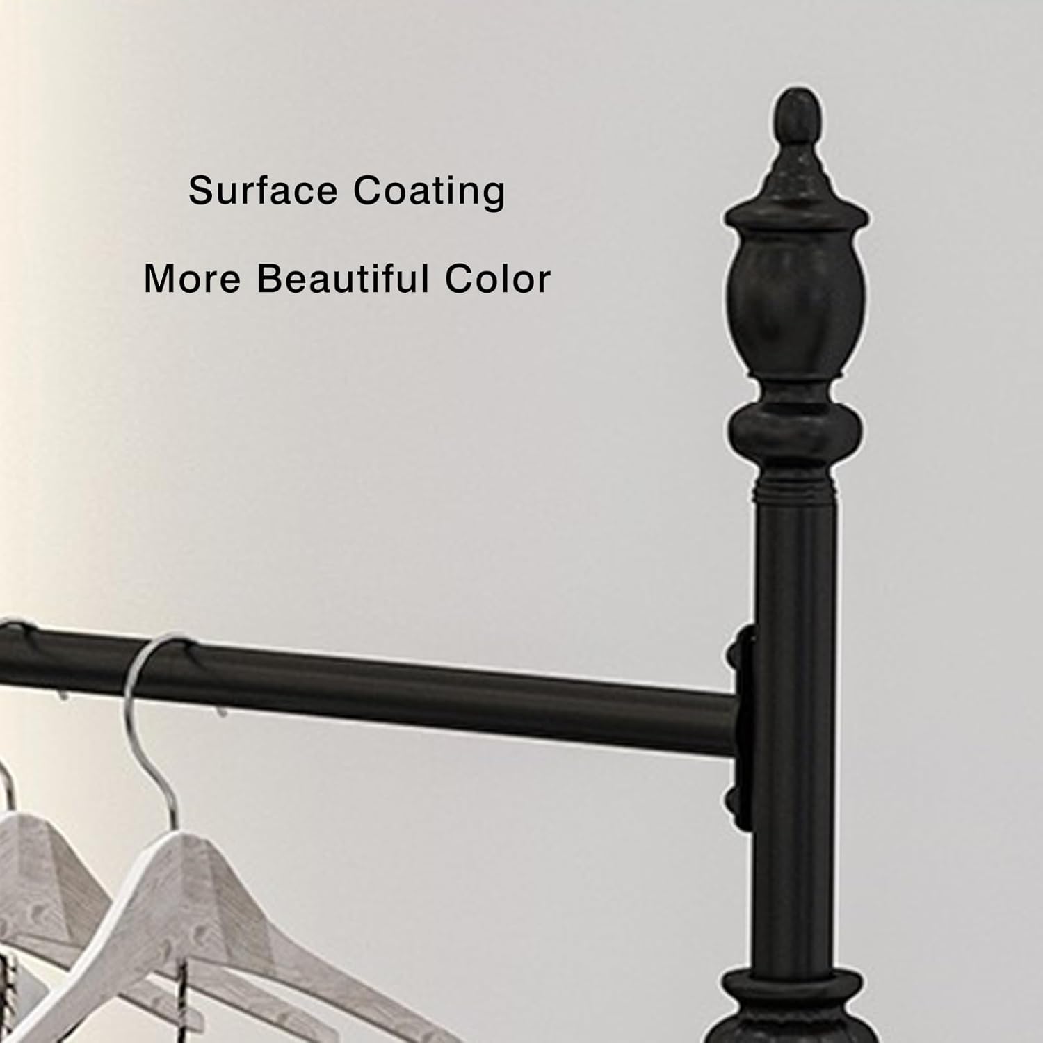 テキスタイルディスプレイラック、手すり付き重厚鉄製フレーム、家族向け寝室・リビングルーム・バスルーム向け小売棚衣料(100x165x