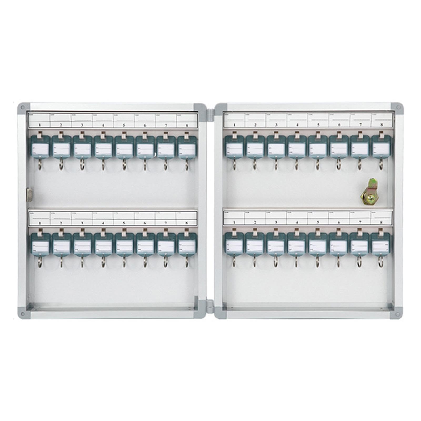 Caja de seguridad para llaves de 32 llaves, ideal para apartamentos, gas y negocios, armario Securi plateado para uso personal y profesional