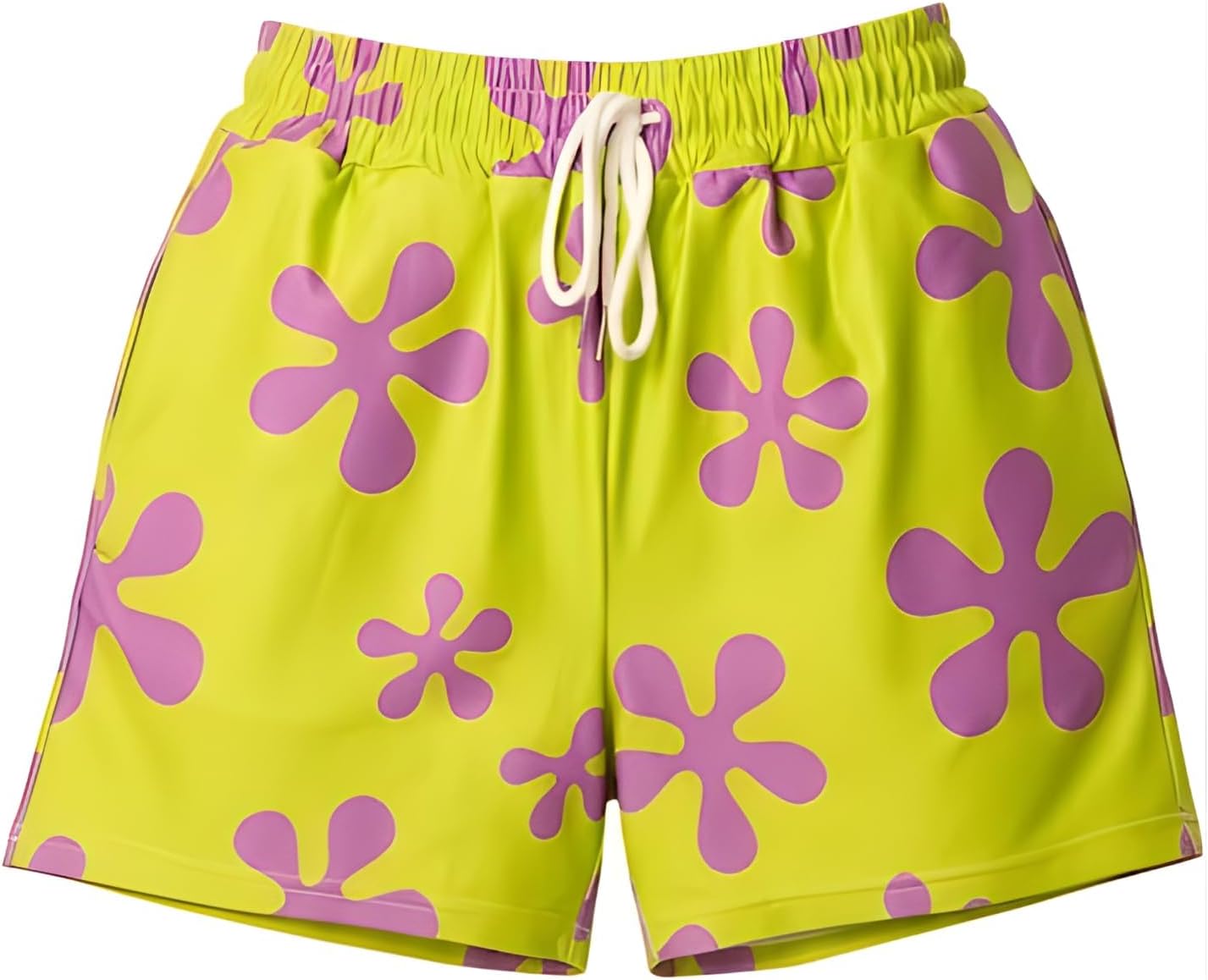 Lime Green Purple Star Shorts Trunks for Womens Adult Teens - Swim Suit Pink Halloween Costume Cosplay