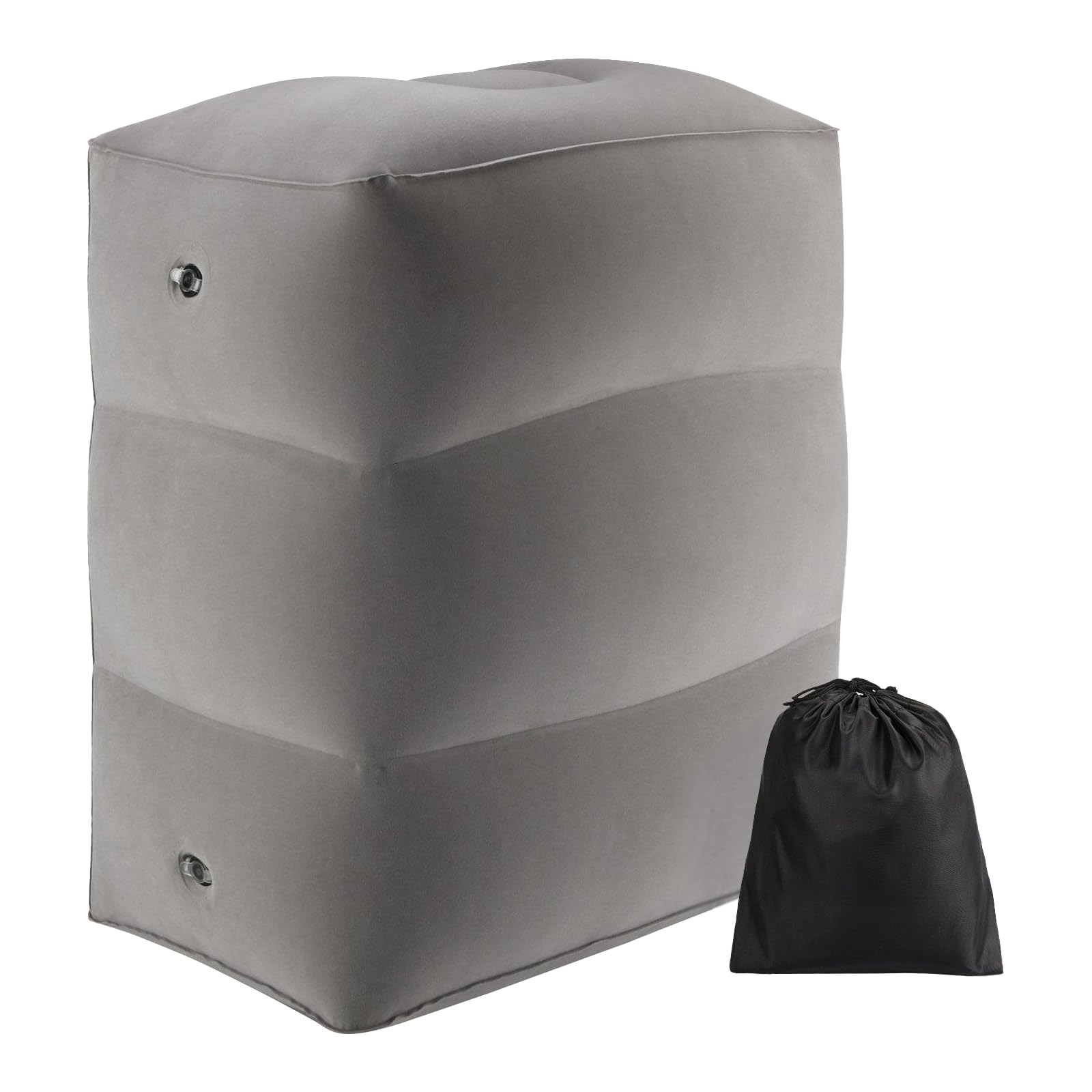 Amexo Amexo 3 Capas Almohada de Viaje Inflable, Almohada de Reposapiés Inflable Cojín de Reposapiés Inflable de Altura Ajustable Cojín Hinchable para Viajes para Coche Tren Autobús Oficina Avión