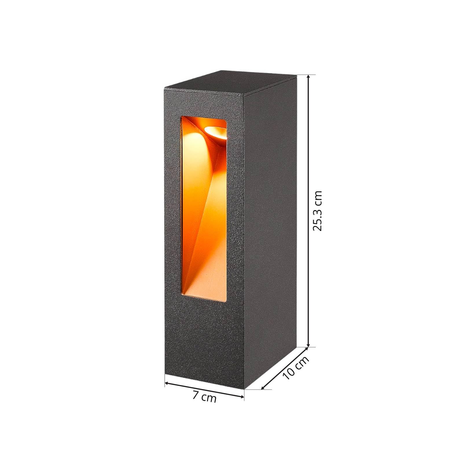 Lucande Lampada LED da esterni (Moderno) colore Nero, in Alluminio lampadina inclusa lampioncino paletto luminoso lampada viale lampione