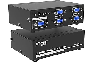 MT-VIKI Powered VGA Splitter 1 in 4 Out for Boosted Video Display