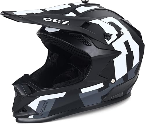 Adult Dirt Bike Helmet Motorcycle Racing Street Bike Off-Road Mountain Bike BMX MX ATV Helmet with Cycling Glasses and Visor for Unisex-Adult