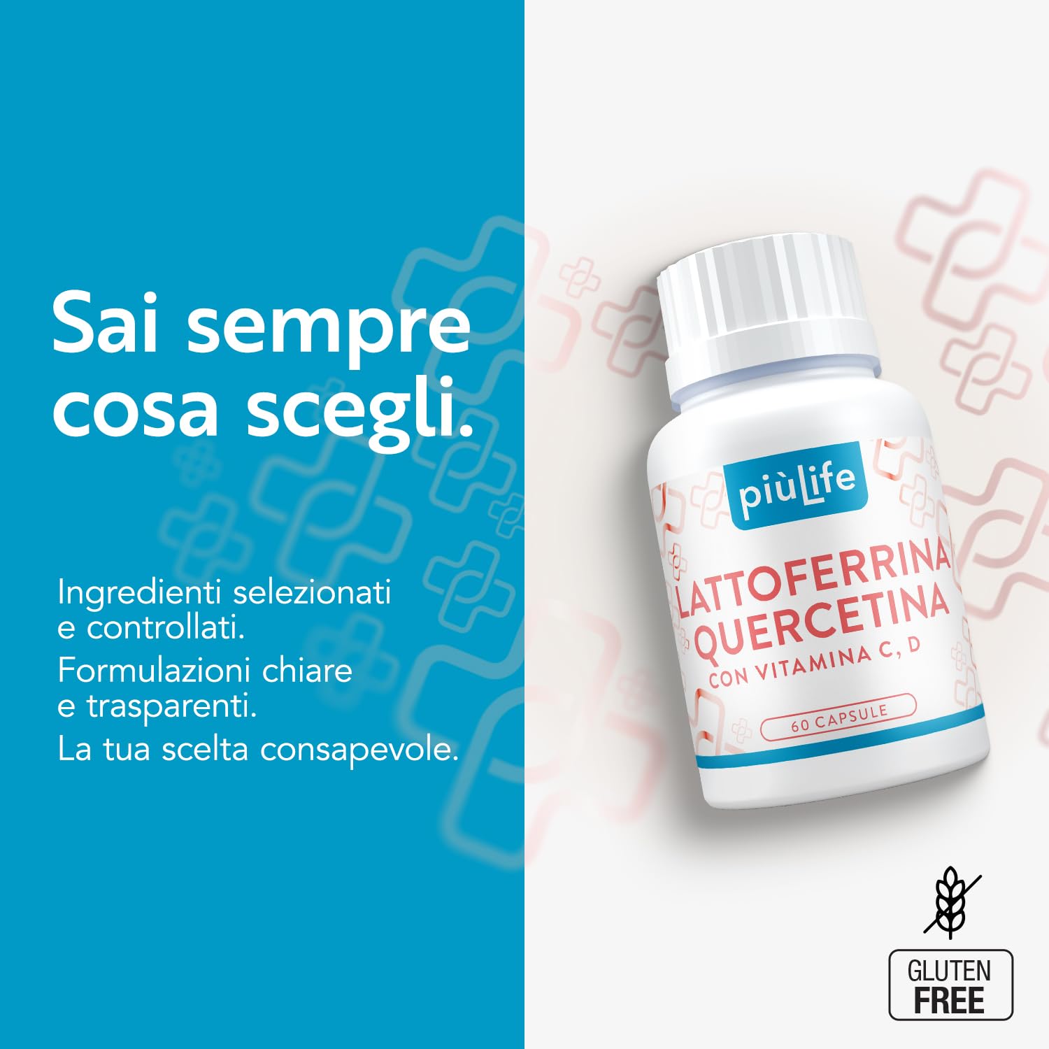 Lattoferrina 200 mg PiùLife con Quercetina - 120 Capsule