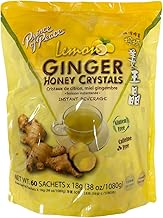 Prince of Peace Instant Ginger Honey Crystals with Lemon, 60 Sachets – Instant Hot or Cold Beverage – Easy to Brew – Drink Like a Tea – Caffeine and Gluten Free – Real Ginger