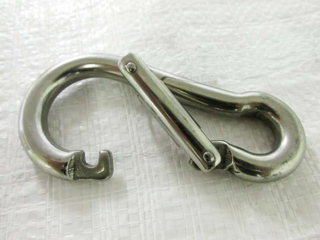 Wide Opening Snap Carabina Clip 8MM- 11MM (Stainless Steel Spring Carabiner Rope Carbine Hook) (Without Eyelet, 8MM)
