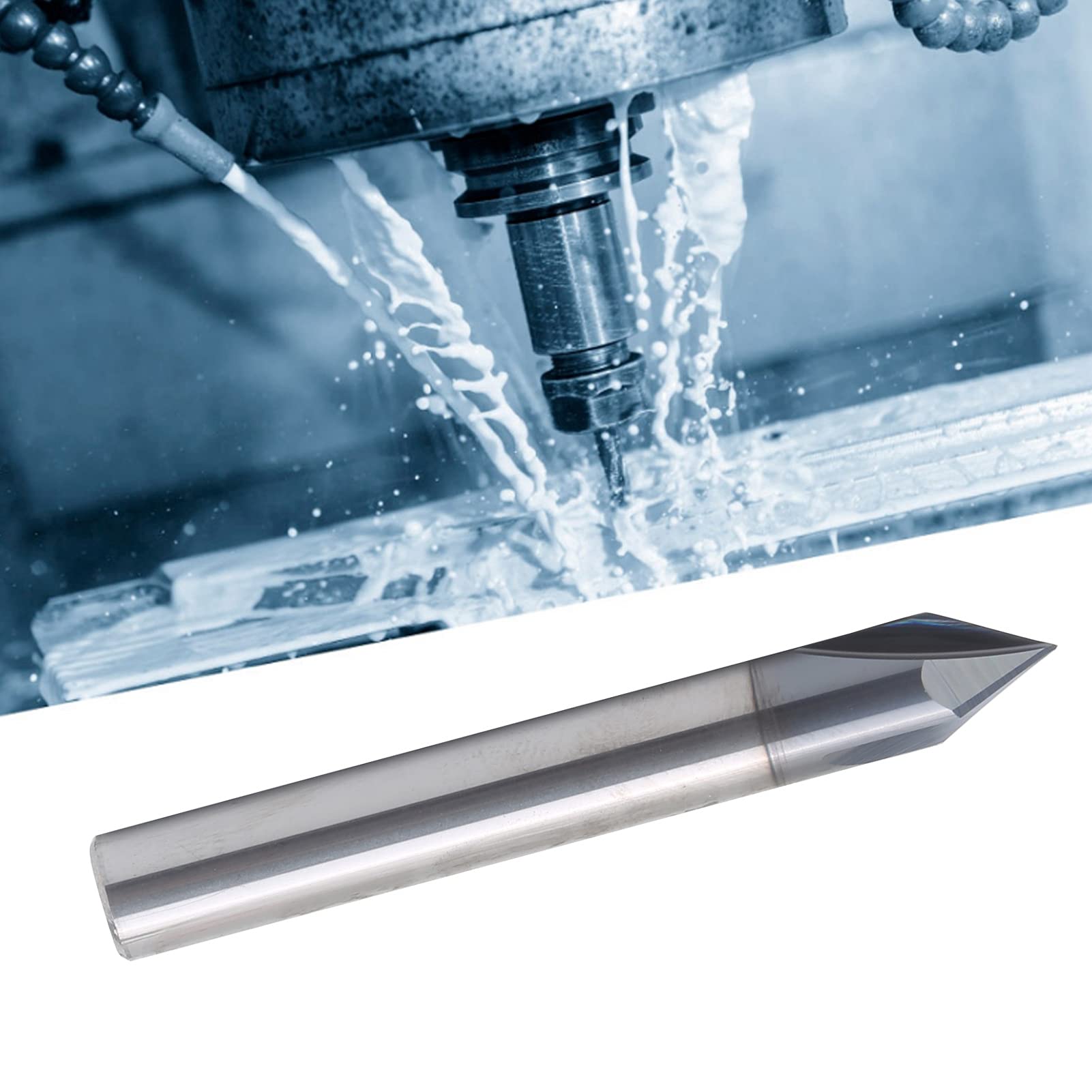 Frez trzpieniowy do fazowania 3 ostrza Frez 60 stopni Stal wolframowa Rzeźba CNC Polerowanie Frez do aluminium Grawerowanie miedzi Narzędzia do frezowania D12 D10 D8 D6 D4 D3 (D8*60°*60L)