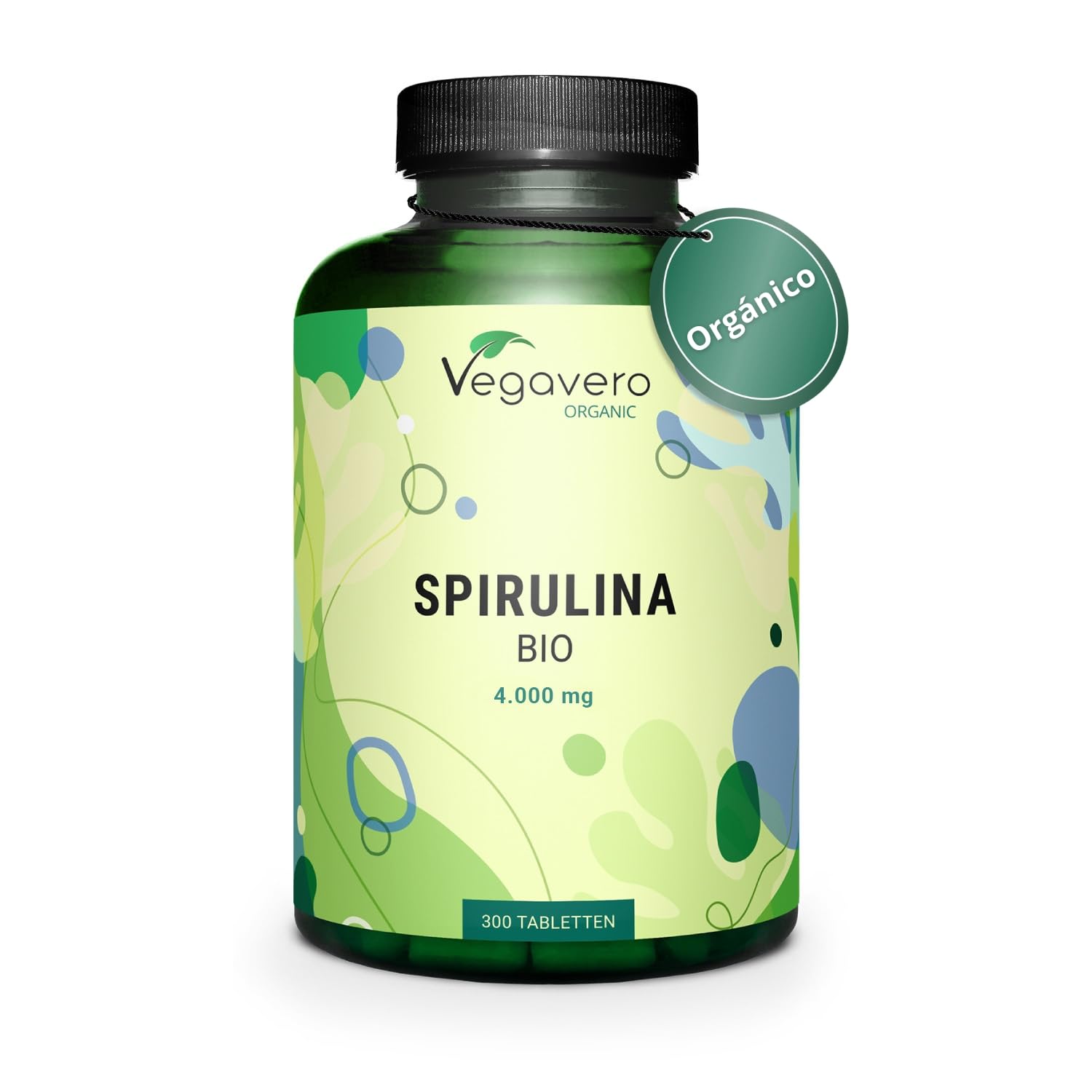 Espirulina Ecológica Vegavero | 1000 mg Dosis Diaria | Sin Aditivos & Orgánica | 300 Comprimidos | Apto Para Veganos | Alga Spirulina BIO