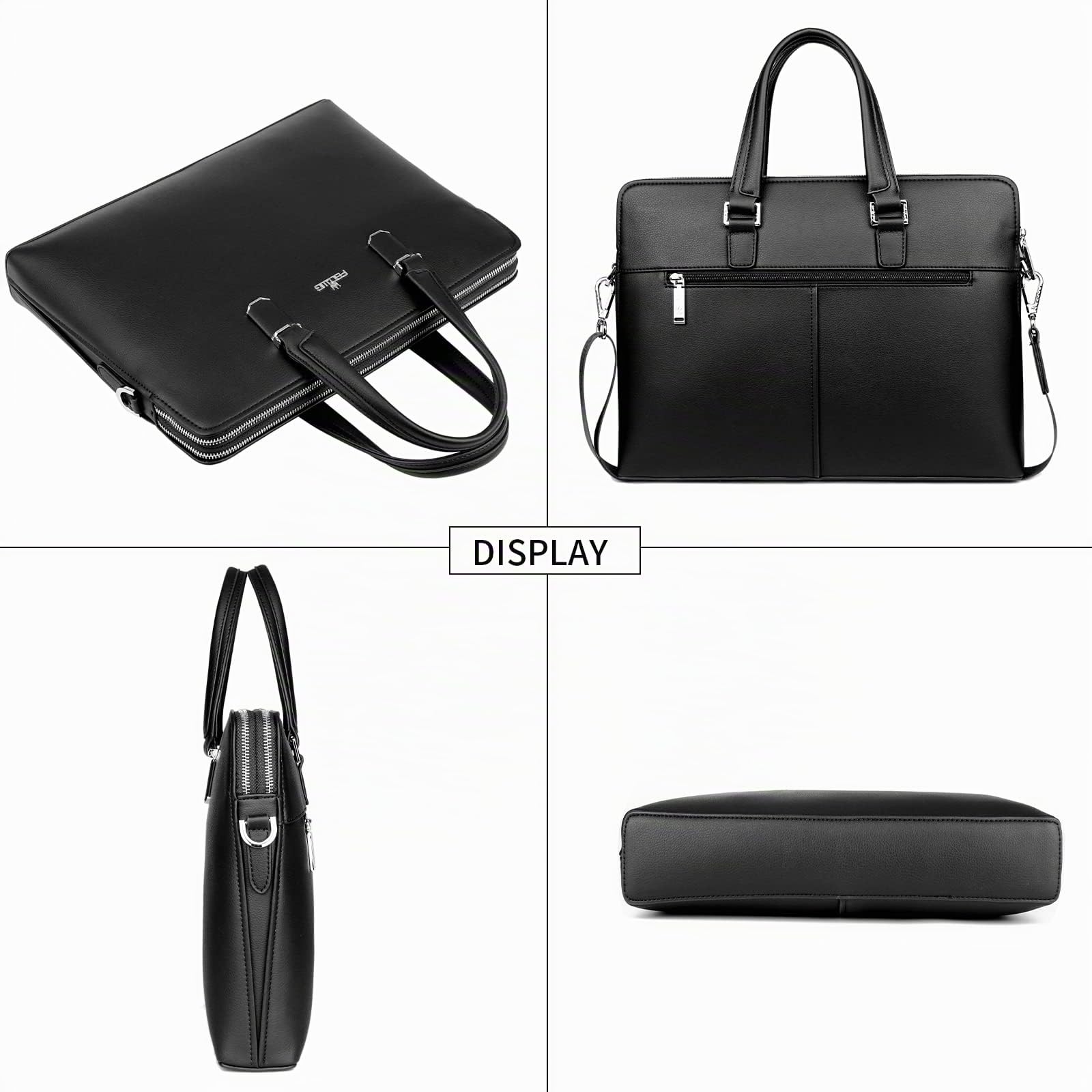 FSD.WGBusiness Bag Borsa in pelle Borsa da Affari per Computer Portatile Borsa da Uomo nero Large