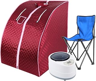 1000 W Dampfsauna, tragbar und faltbar, mit Dampfkabine, Dampferzeuger, Fernbedienung, zusammenklappbarer Stuhl, 9 Temperaturstufen, Sauna, Spa, tragbar, für Zuhause, 88 x 76 x 100 cm, schwarz