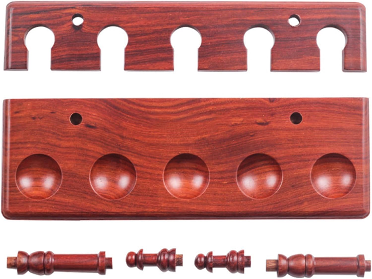 Portable Smoking Pipe Display Holder, Wooden Tobacco Pipe Stand for 5 Tobacco Pipes, Detachable Vertical Pipe Rack Pipe Stand