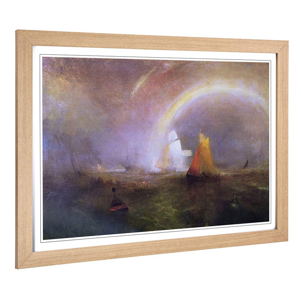 Big Box Art Framed Print of J.M.W (Joseph Mallord William Turner) The Wreck Buoy Design | Wall Art Picture| Home Decor for Living Room, Bedroom, Office, Oak, A2 / 24.5x18 Inch / 62x45cm