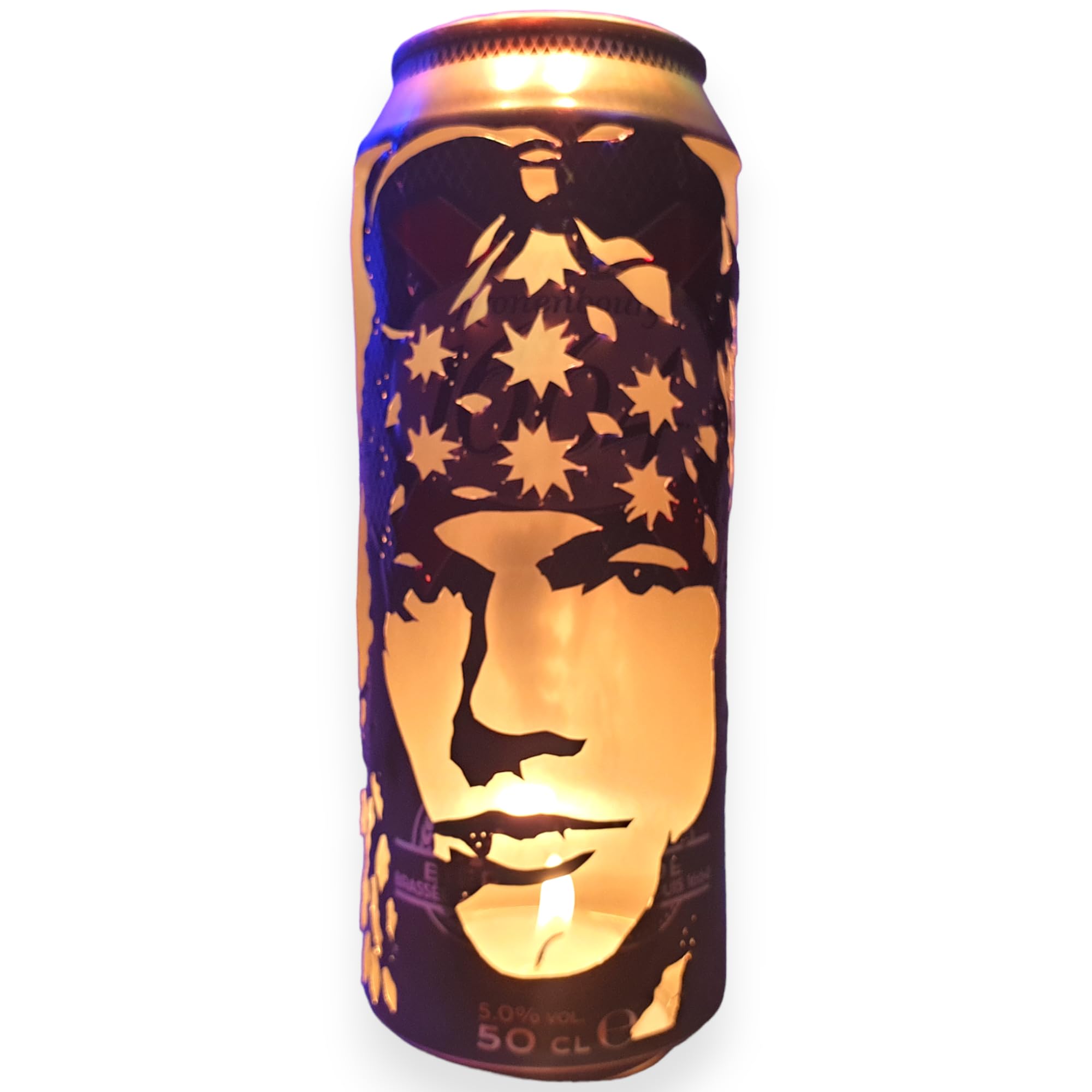 W. Axl Rose Beer Can Lantern! Guns & Roses Pop Art Portrait Candle - Unique Gift!