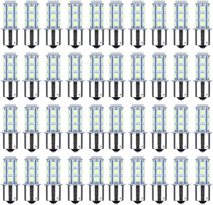 50Pcs 12V 1156 1141 18SMD LED Interior Light Bulb Compatible for RV Camper Trailer