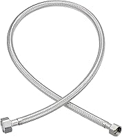 Vista 11 de uxcell Conector de línea de suministro de grifo de 20 pulgadas de largo, 2 piezas G 3/8 rosca de compresión hembra x G 1/2 rosca recta hembra