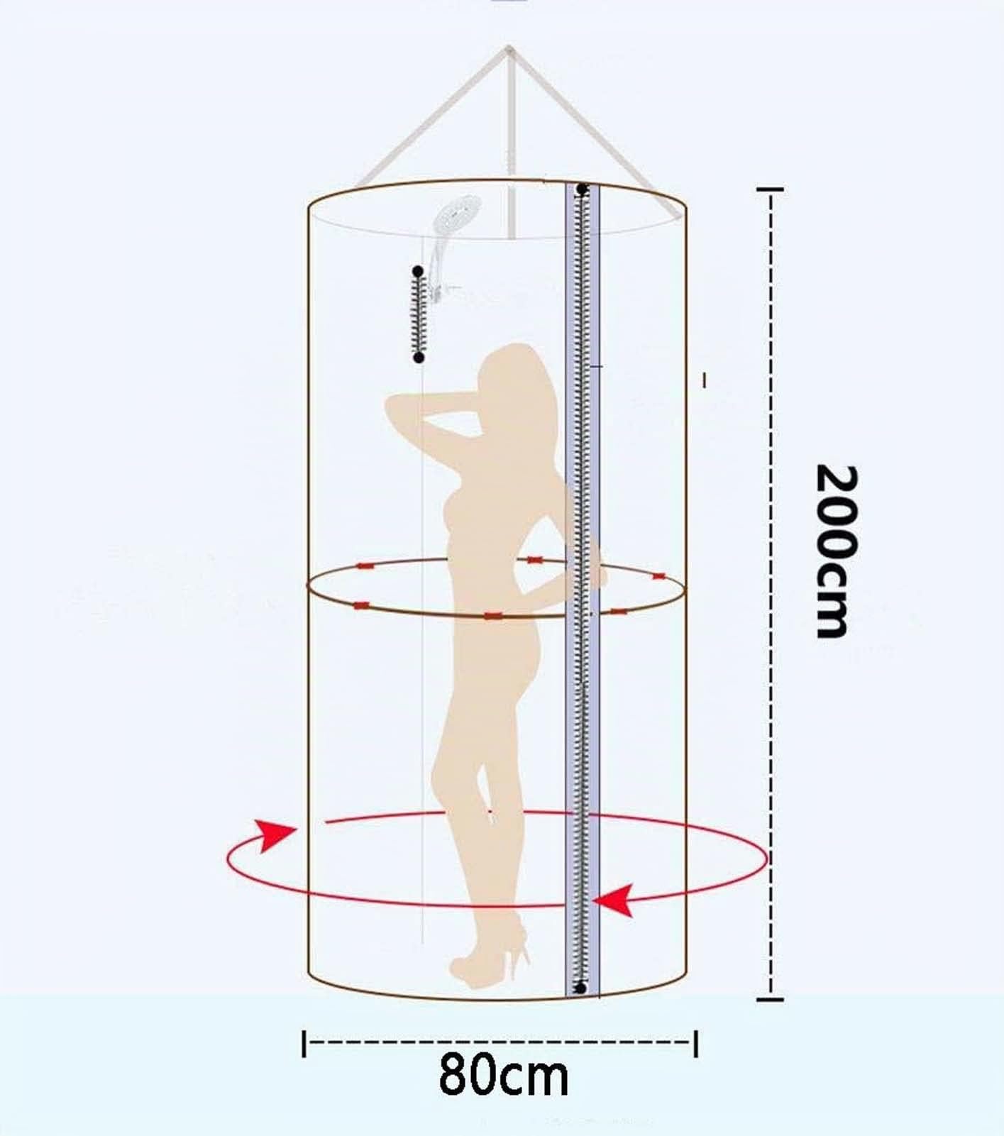 Couvre-Douche Ronde Suspendue, Rideau De Douche pour Camping en Plein Air, Randonnée, Plage, Douche, Toilettes, Vêtements, Intimité,A,0.8X2M