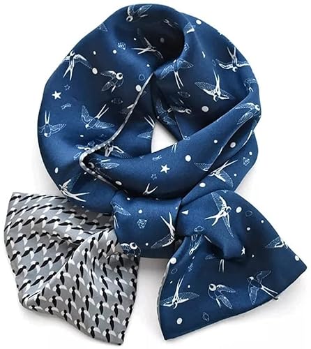 WBDZ Neu bedruckter Langer Seidenschal Damenschal Turban Stirnband Stirnband Haarschal Geschenke für Frauen (Farbe: A; Größe: Einheitsgröße) Cover