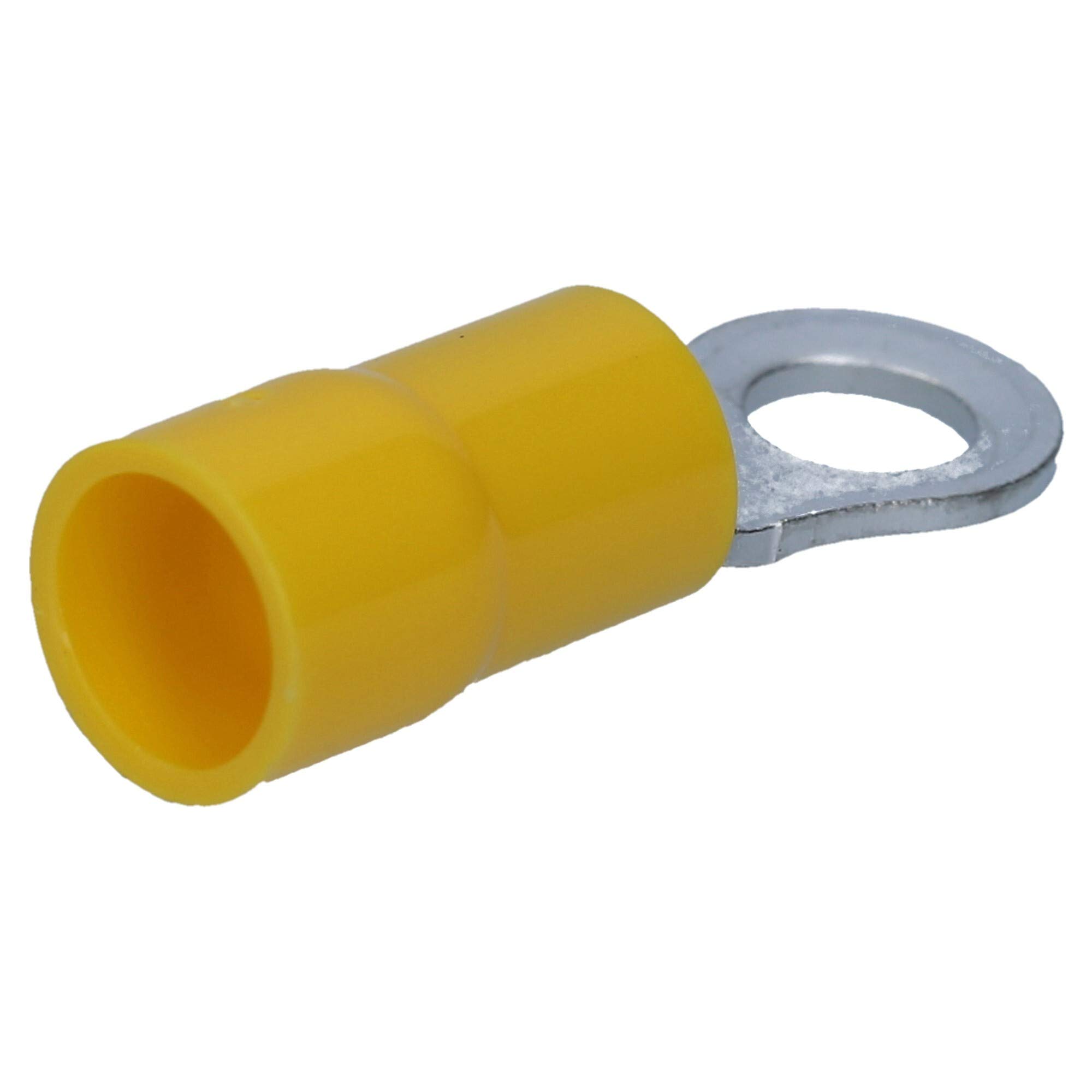 Cembre GF-M6 Lot de 100 Cosses à Œillet Isolées Jaunes 4-6 mm² | Connecteurs à sertir M6 en laiton étamé, qualité industrielle pour câblage électrique voiture, camion et maison.