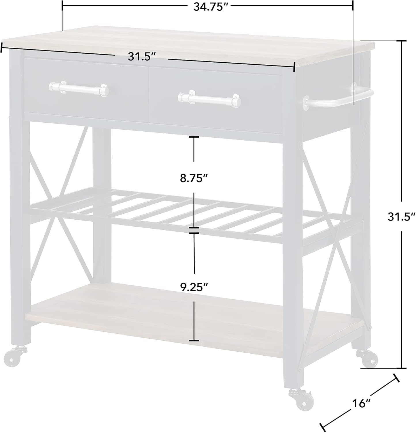 FirsTime & Co. Navy Aurora Farmhouse Kitchen Cart, American Designed, Navy, 31.5 x 16 x 31.5 inches, 70259 : Home & Kitchen