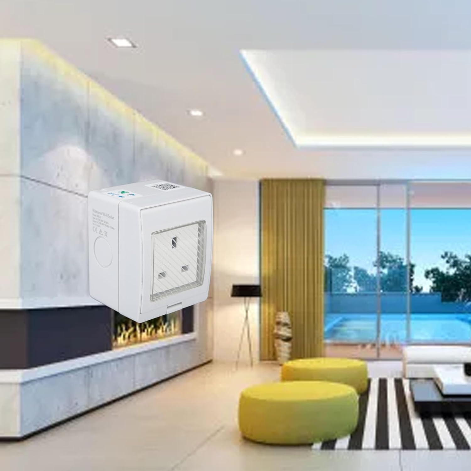 Remote Control Outlet, Electrical Outlet Plug Switch for Lights Lamps Fans, No Hub Required APP Remote Control Power Outlet for Bathroom Outdoor 100 to 240V (SN55 I (ISR Plug 16A))