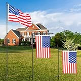 Aitjunz 3 in 1Garden Flag Stand with Flag, Garden Flag Holder Height Adjustable from 2.4-8FT, Tangle
