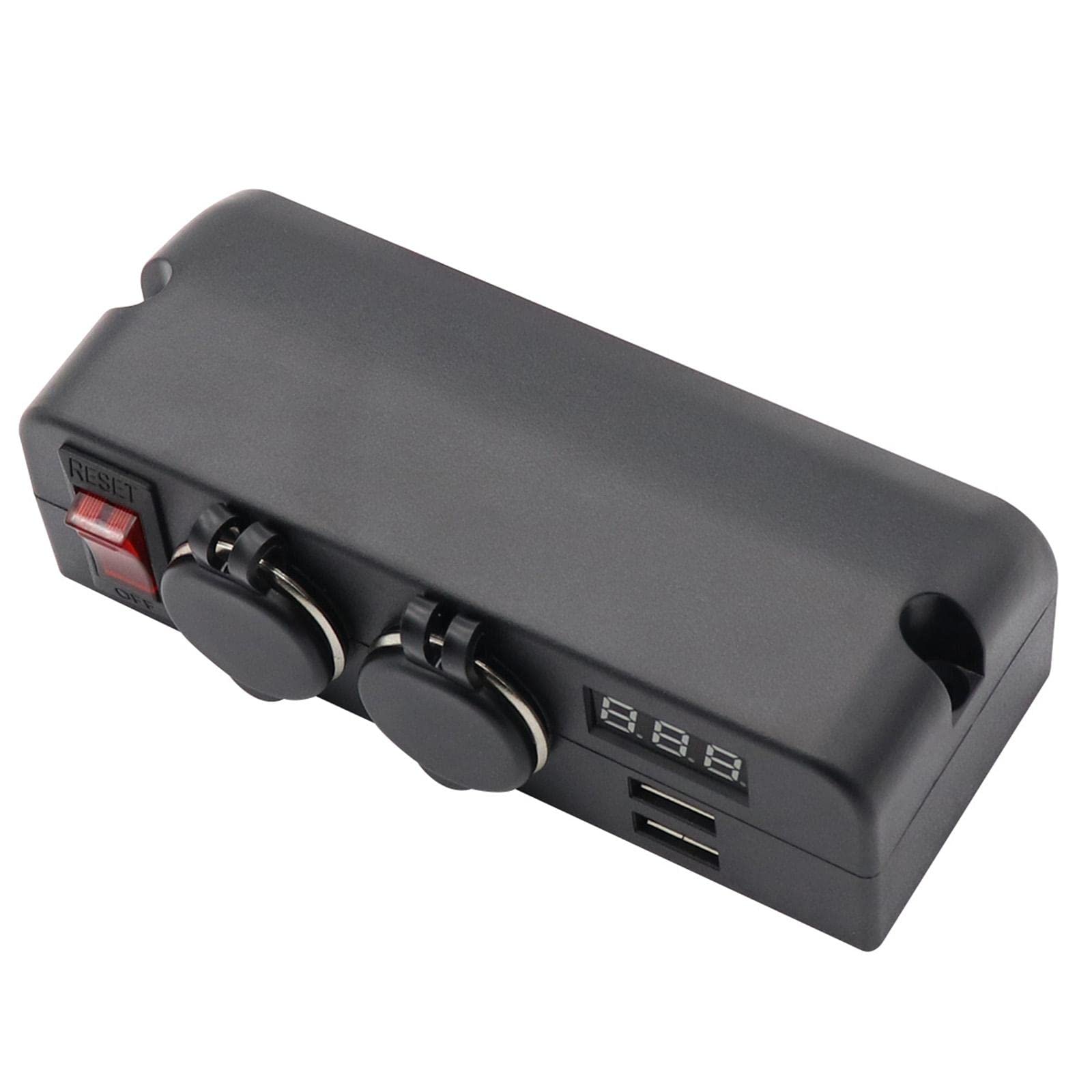 12V/24V Kfz Ladebuchsenpanel mit Zwei USB Anschlüssen, 5V 3,1A LED Voltmeter Splitter für