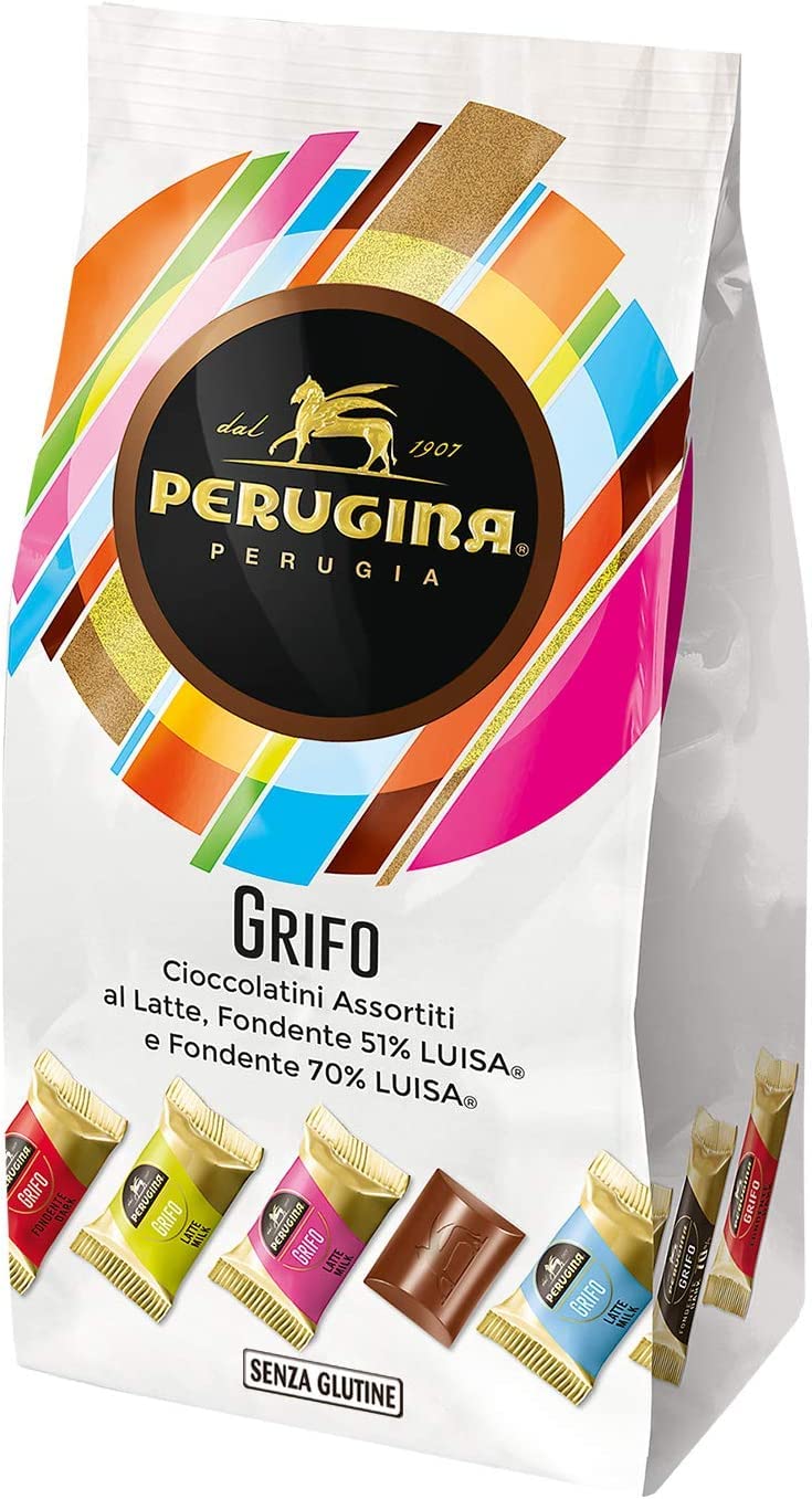 4X Perugina Grifo Confezione con Cioccolatini Assortiti: al Latte, Fondente 51% e Fondente 70% 180g (2023)