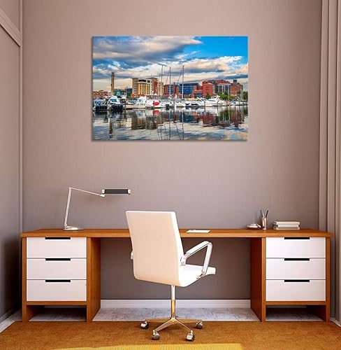 Miniatura 6 de chenchenArt Erie Pennsylvania - Arte de pared de paisaje urbano del centro de Estados Unidos para oficina, sala de estar, dormitorio, decoración del