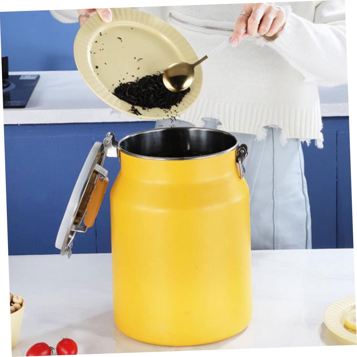 Stainless Steel Grain Storage Bucket for Home Kitchen Multi Functional Airtight Container with Smooth Edges Capacity Rice and Cereal Storage Bin Food Grade Canister for Pantry