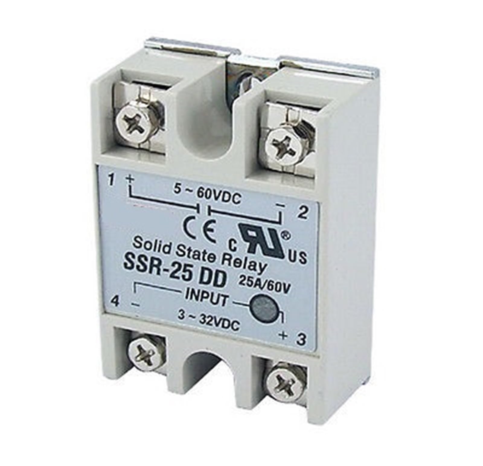 Relé SSR DC-DC 25A de conmutación rápida sin desgaste mecánico de 5-60VDC