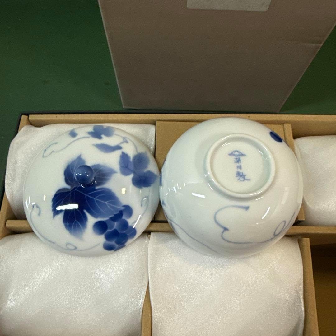 深川製磁 ブルーワイナリー 汲出碗揃 5客セット 元箱有り 560768 深川