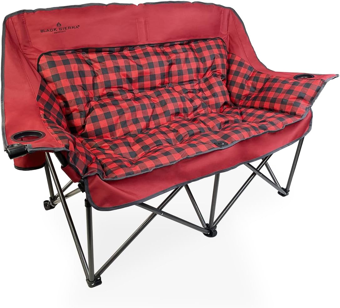 Black Sierra Equipment Plush DoubleWide Folding Chair for