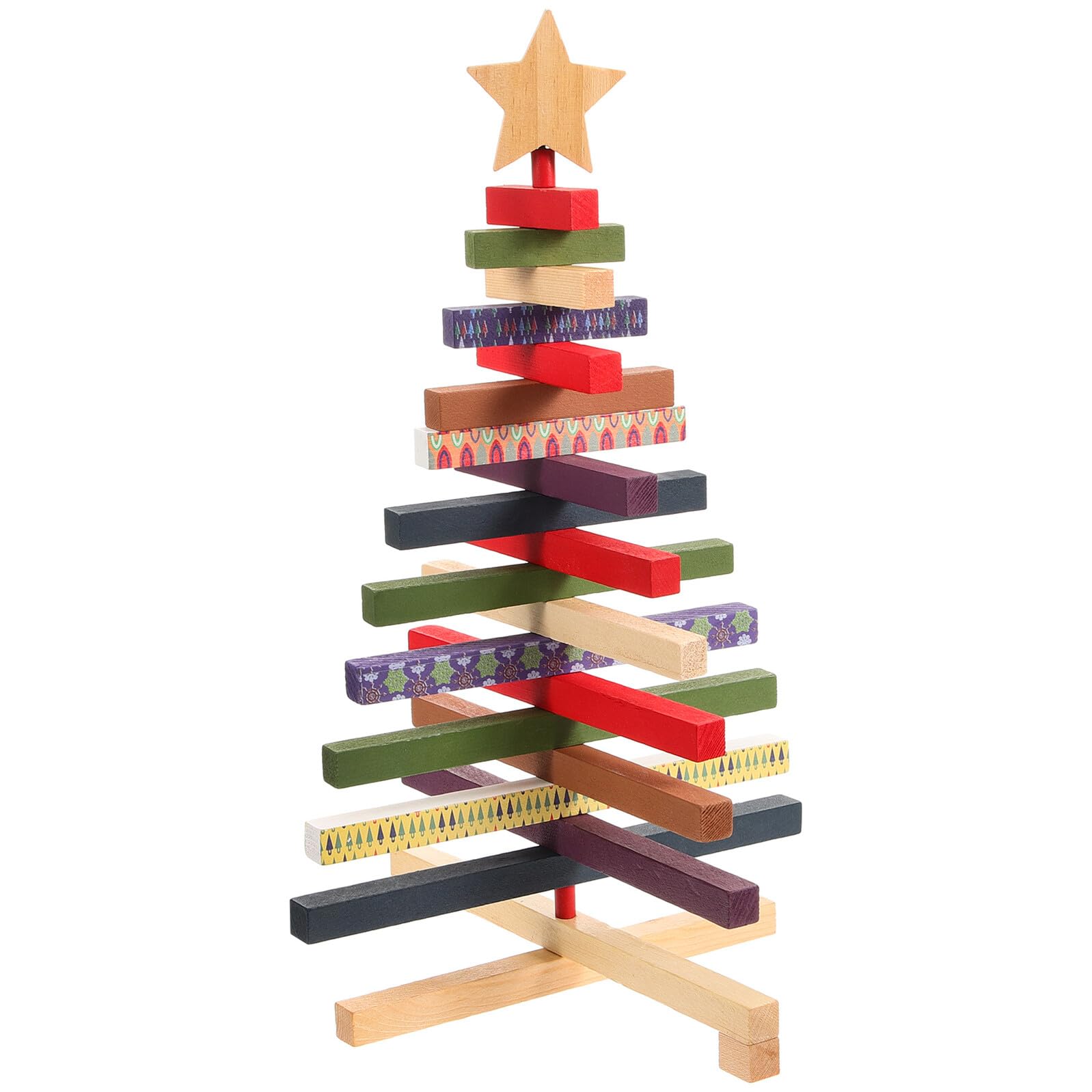 Árbol de Navidad de Madera de Alta Calidad Adorno Giratorio Grande Elegante