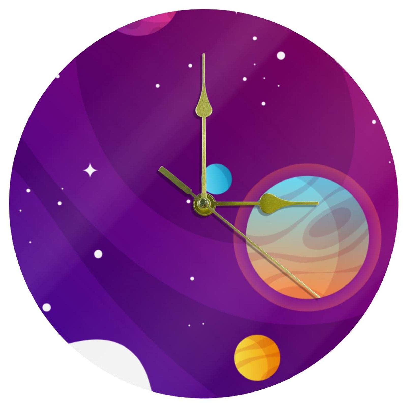 Horloge murale silencieuse en acrylique sans tic-tac pour chambre à coucher