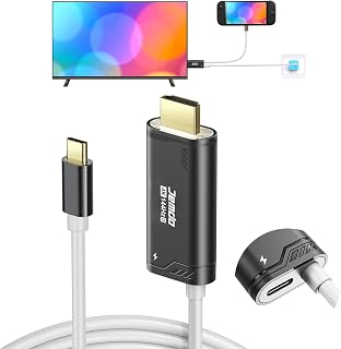 JEMDO Switch 2 Dock HDMI Cable,4K@144Hz 48Gbps,USB C to HDMI 2.1,100W PD Play While Charging,6.6 ft,Portable Travel TV Adapter Compatible with Nintendo Switch 2(Only Below V21.0.0)/2017/OLED