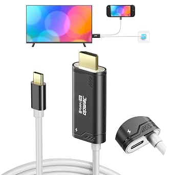 JEMDO Switch 2 Dock HDMI Cable,4K@144Hz 48Gbps,USB C to HDMI 2.1,100W PD Play While Charging,6.6 ft,Portable Travel TV Adapter Compatible with Nintendo Switch 2Only Below V21.0.0/2017/OLED
