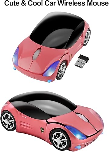 Miniatura 4 de Cool Mouse deportivo 3D con forma de automóvil de 24 GHz mouse inalámbrico óptico ergonómico para juegos mini mouse de oficina pequeño con receptor