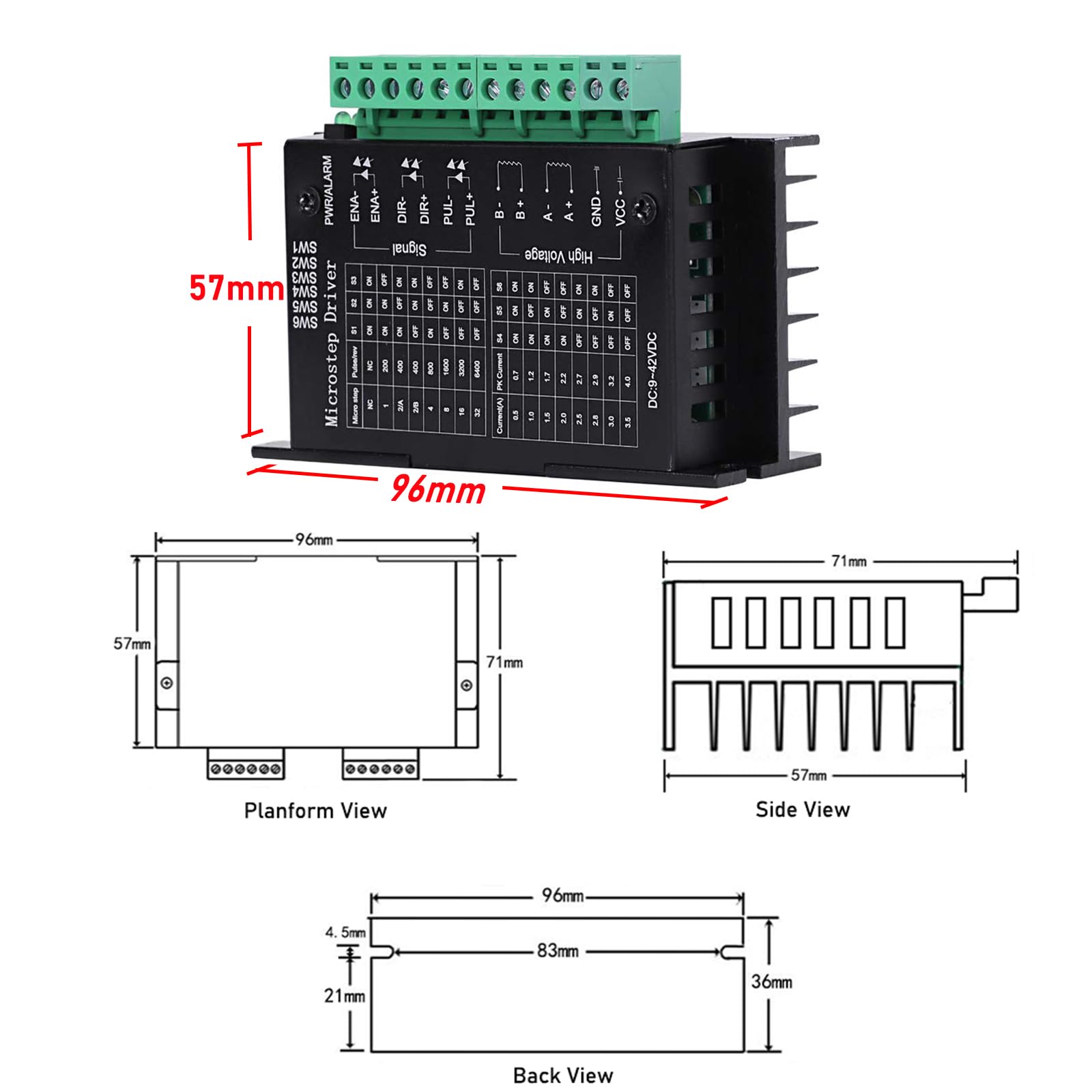 Yofuly 4 PZ TB6600 4A 9-42 V Controller Driver Motore Passo-passo tb6600 32 Segmenti 2/4 Fase Hybrid Motor Board Stepper