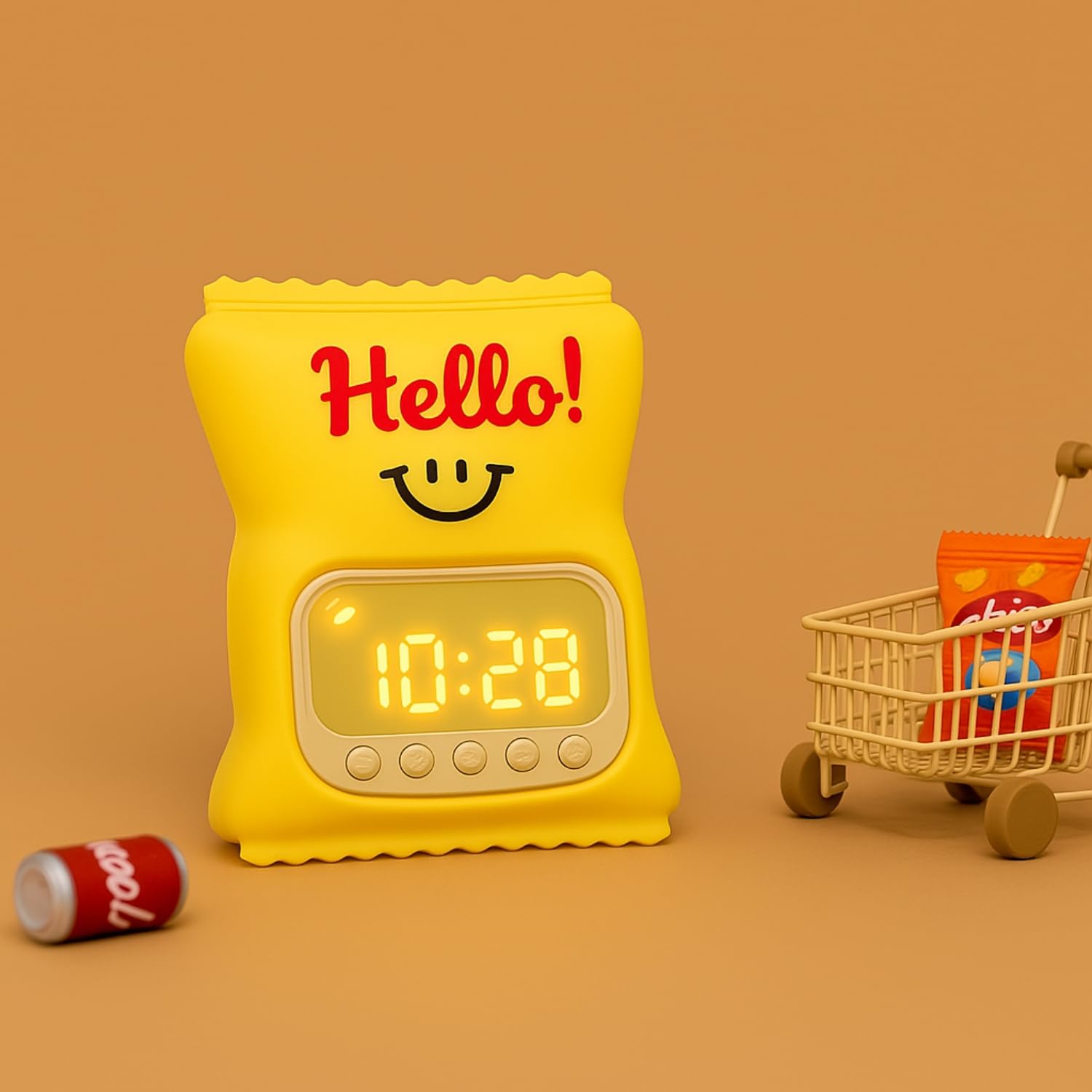One94Store Hello Digital Alarm Clock with LED Display & Night Light | Cute Cartoon Design, Snooze, Timer & Temperature | Bedside Clock for Kids, Bedroom & Home discount deal