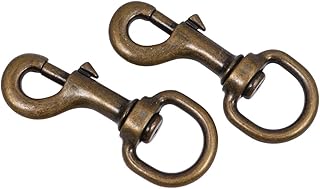 Mipcase 2pcs Cats Leash Bolt Harness Tag Hooks- Hook Stainless Chain Cat Rope Hooks Dog Collar Steel Key Multipurpose Buckle Alloy Linking Dogs Bronze Leashes Clasp Snap with Clips Spring