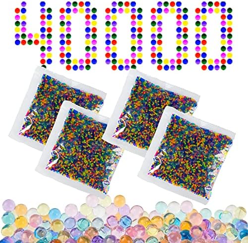 SHARKOOL Gel Ball Blaster Ammo - Non-Toxic Water Beads for Kids (7-8 mm, 4 Pack, 10,000 Pieces Per Pack), Splatter Ball, Blasters Bullets Water Gel Beads, Compatible with Splatter Ball Gun, Mix Color