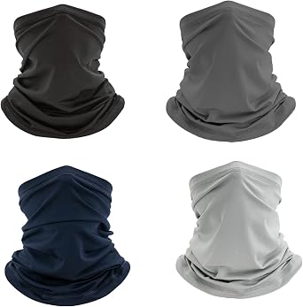 4 Pack Cooling Neck Gaiter Summer Face Cover Scarf Sun UV Protection Balaclava for Men Women Fishing Sports Outdoors