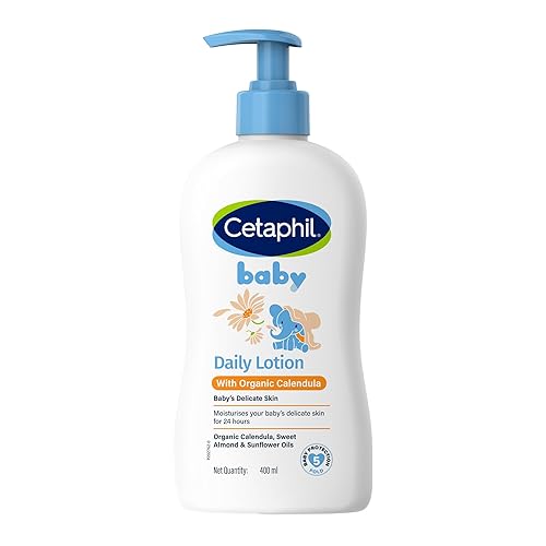 Cetaphil Loción diaria para bebés con caléndula orgánica  Vitamina E  Aceites de almendras dulces y girasol  13.5 onzas líquidas